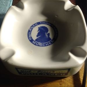 Vintage PAULANER Thomasbrau Porcelain Ashtray